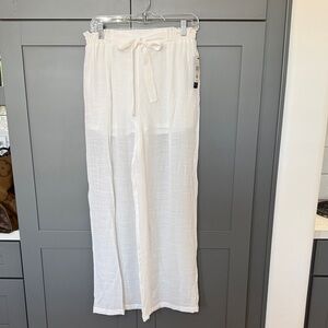 BCX Women’s Sz L Sheer Elegant White Pants with built in shorts